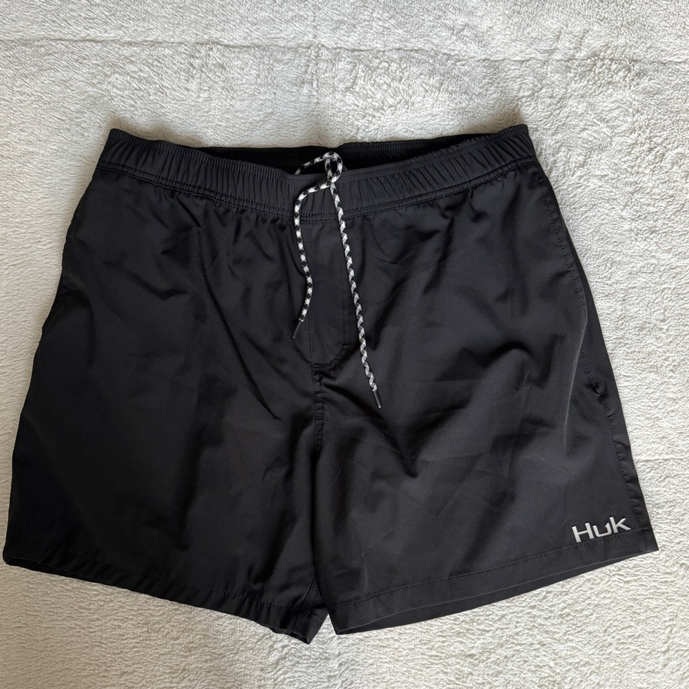 Huk Men's Black Swim Trunks